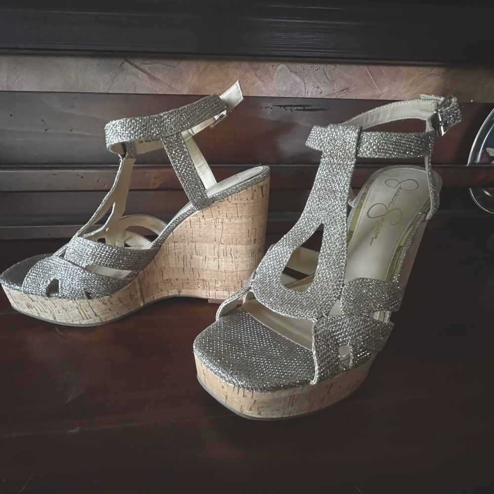 Jessica Simpson Gold Platform Sandal